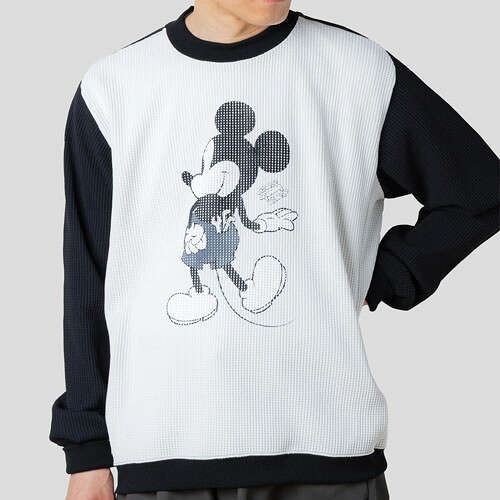 ナリフリ narifuri NFMI-03 Disney Collection マルチワッフルクルーネックスウェット 全3色