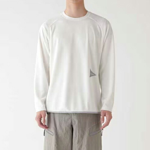 and wander アンドワンダー power dry jersey raglan LS T (5744164134) off white 象牙色