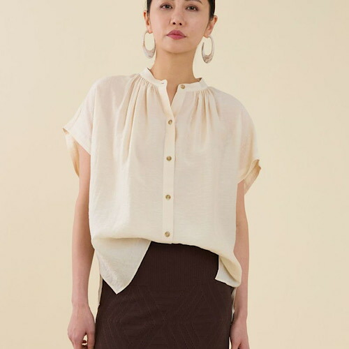 marmors (マルモア)french sleeve gather shirt IVORY アイボリー 0225301108