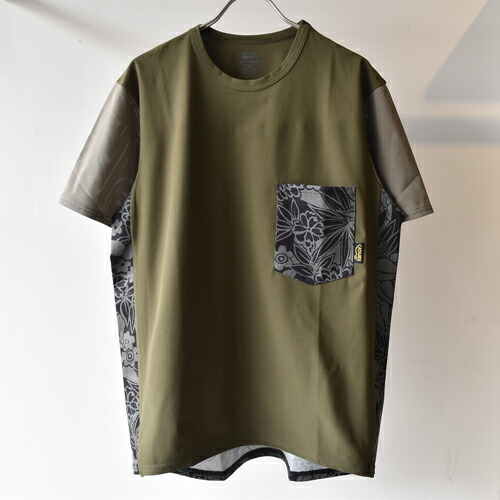 ranor(ラナー) LEAF T-SHIRT オリーブ OLIVE×BLACK ランニング・マラソン-スポーツ・アウトドア