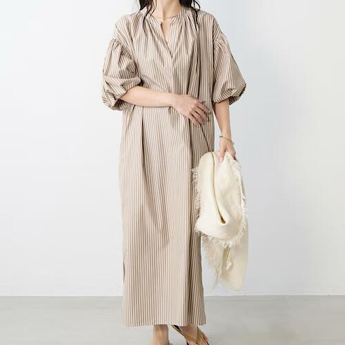 MICA\u0026DEAL (マイカアンドディール）バルーンスリーブワンピース CAMEL 駱駝 0126104060