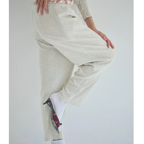 SEA(シー) SEA EYELET RIBBED COZY PANTS アイレットリブ コージーパンツ OAT MEAL オートミール 110706415