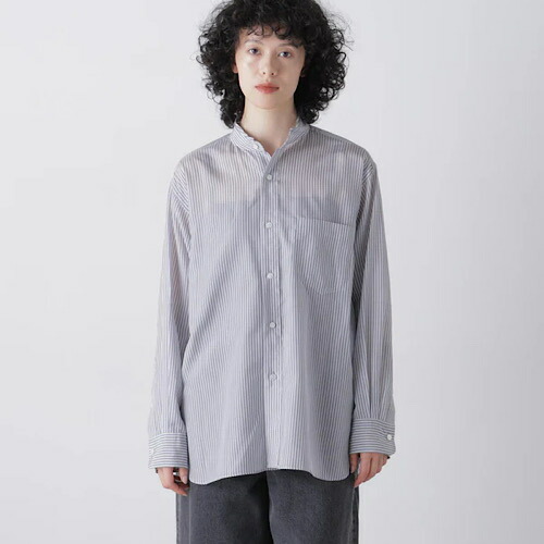 YLEVE(イレーヴ) / ACETATE CUPRA STRIPE SHIRT BLUE 青碧 1686150037