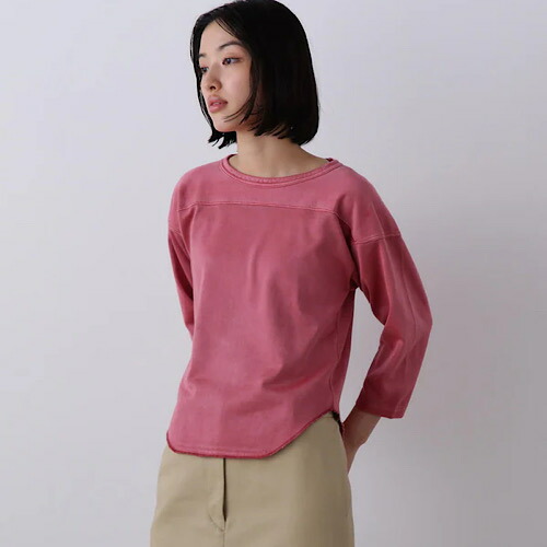 YLEVE(イレーヴ) /COTTON RAYON PIGMENT DYE FOOTBALL PULLOVER RED 赤いこと 1686166040