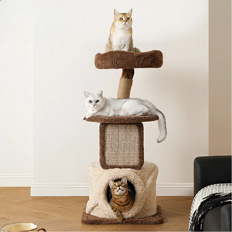 ツリーハウス猫登り棚小戸型不敷地猫小屋猫つかみ板一体家庭用展望台小型ツリーホール｜サークルイン 店