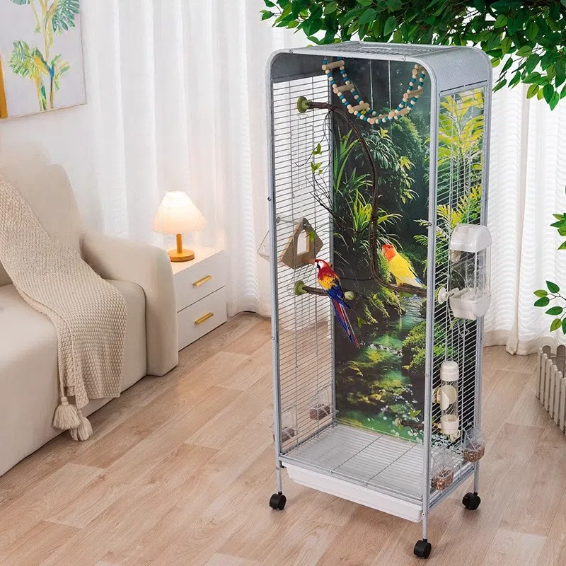 【セキセイインコ専用】エコ設計 大型透明キャビネット型鳥かご 屋内用プレミアムケージ 新作デザイン 高品質パルコット 14,840円