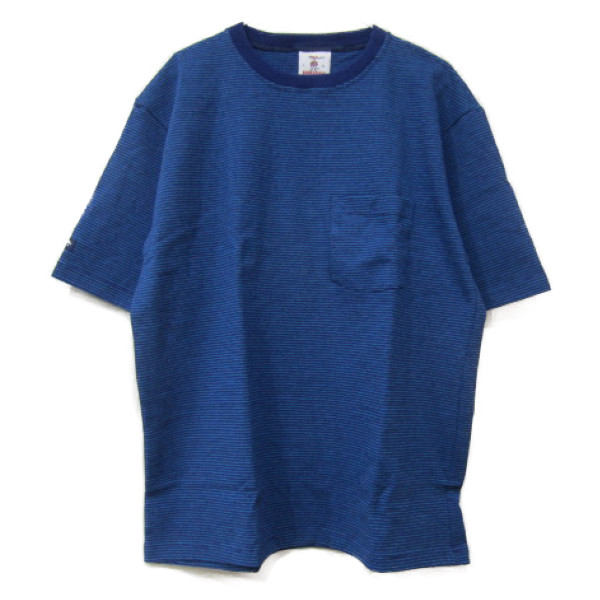 barbarian [crew][vse-19][ss][light][border][navy/d.ocean/royal/cyan] バーバリアン 労働者の一団 半袖 プルオーバー ともし火 間借り人