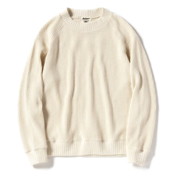 Jackman [Waffle Midneck][JM7200][14][ivory] 万力マン ワッフルミッドネック 長袖 ティーシャツ サーマル 象牙色