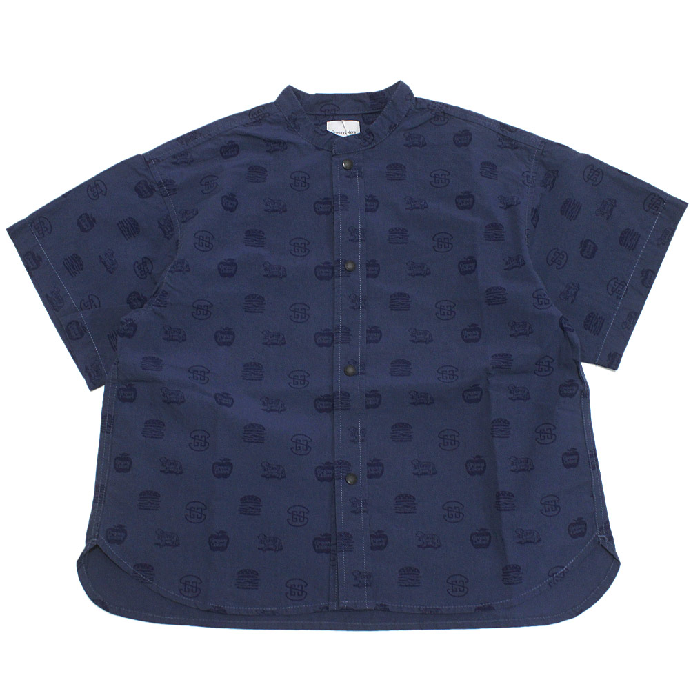 【グルーヴィーカラーズ groovy colors ジュニア 子供服】 GC ソウガラ バンドカラー S/S シャツ 14BLブルー