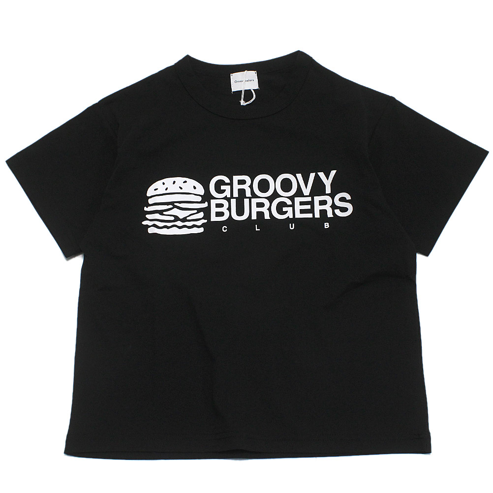 【グルーヴィーカラーズ groovy colors お坊っちゃん 赤ちゃん服】  PTTテンジク GROOVY BURGERS S/S TEE 2BK黒