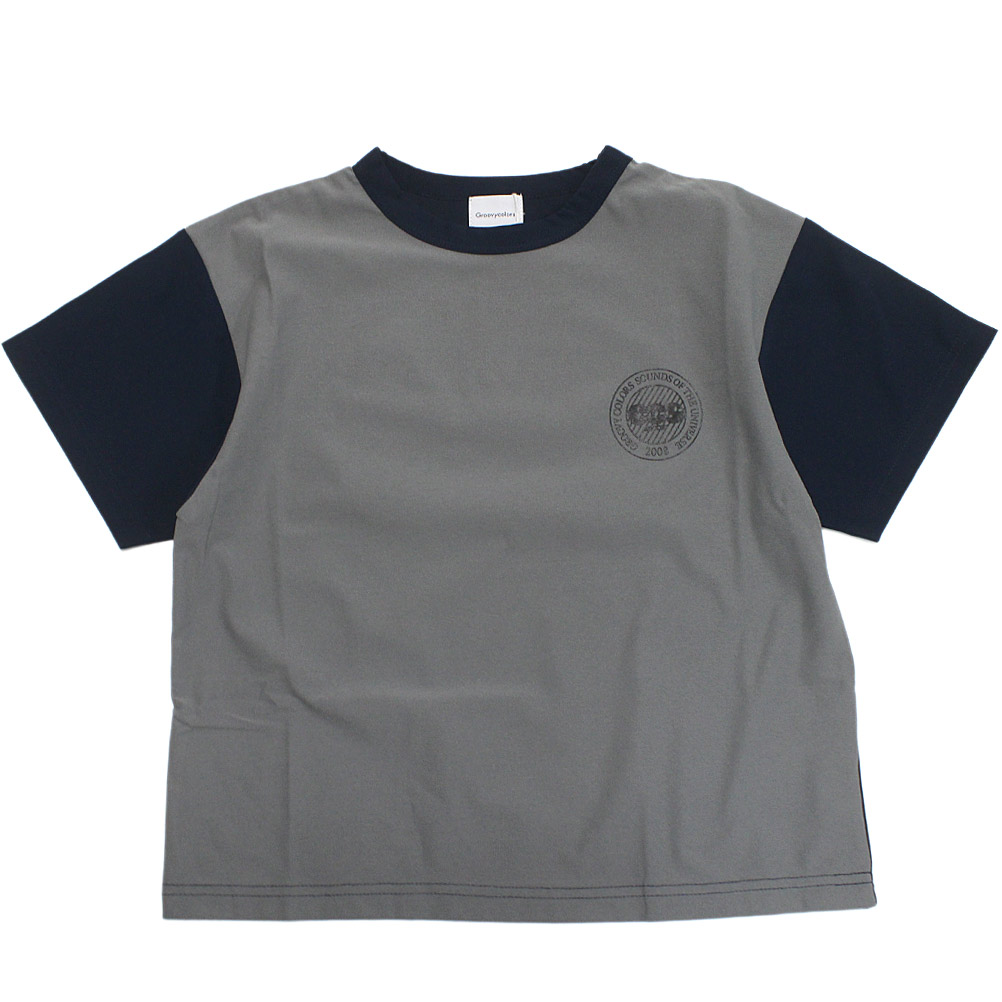【グルーヴィーカラーズ groovy colors 御坊っちゃん 小わっぱ服】  NEW JERSEY MARU 倶楽部ロゴタイプ TEE 3GR薄墨色 キッズ・ベビー・マタニティ-トップス-Tシャツ・カットソー