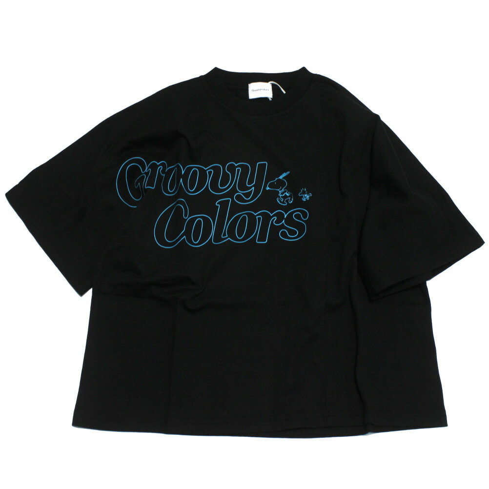 【グルーヴィーカラーズ groovy colors お坊っちゃん ちびっ子服】  テンジク SNOOPY ALL STAR WIDE 影ぼうし TEE(6分袖) 2BK黒