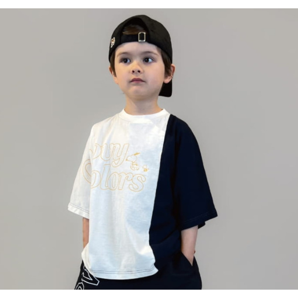 【グルーヴィーカラーズ groovy colors ジュニア 子供服】 テンジク SNOOPY ALL STAR WIDE シルエット TEE(6分袖)【4月入荷予定】 91CZYクレイジー