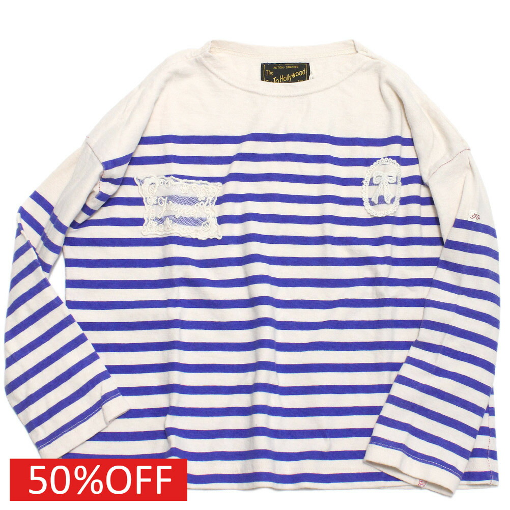 【子供服 親子 ゴートゥーハリウッド GO TO HOLLYWOOD 】 セール 【50%OFF】 テンジク レーシー ボーダーPT TEE 1W白