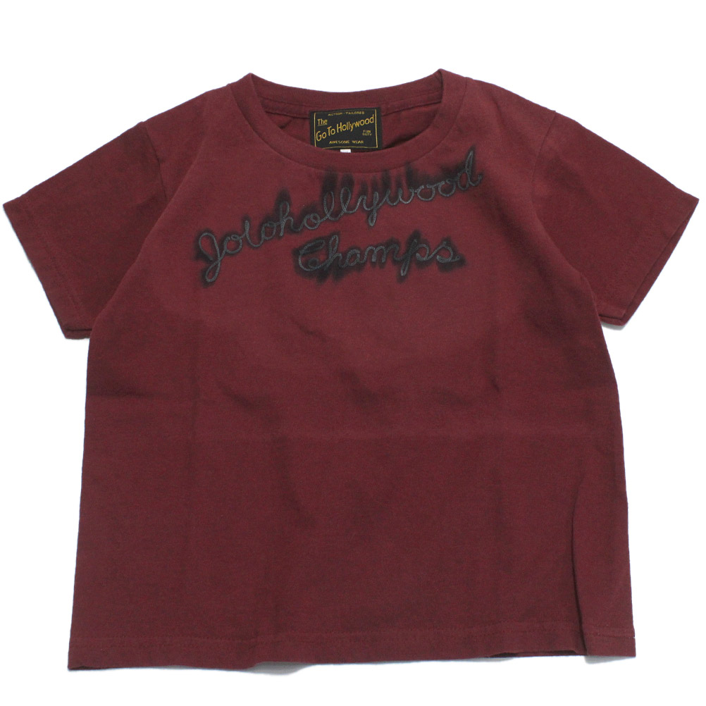 【子供服 親子 ゴートゥーハリウッド GO TO HOLLYWOOD 】 テンジク ニジミ シシュウ TEE 13WNワイン