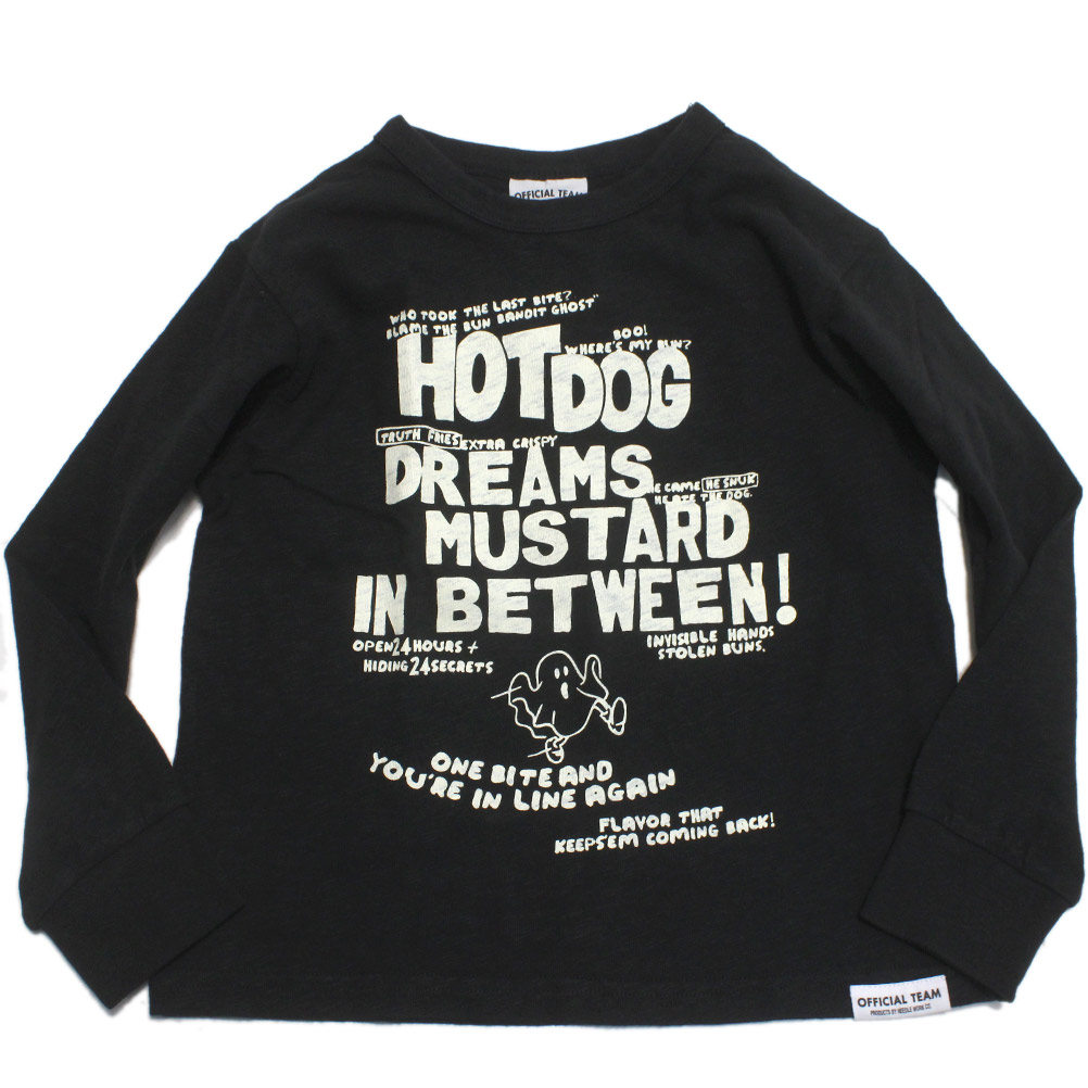 【オフィシャルチーム 子供服 OFFICIAL TEAM】 スラブ天竺ホットドックゴースト Tシャツ ブラック