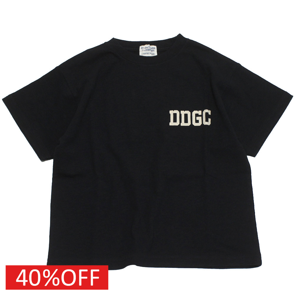 【デニム&ダンガリー DENIM DUNGAREE デニムダンガリー DD 子供服 親子 】 テンジク DDGC DENOVY SERIES Tシャツ(GROOVYCOLORSコラボ) 2BK黒
