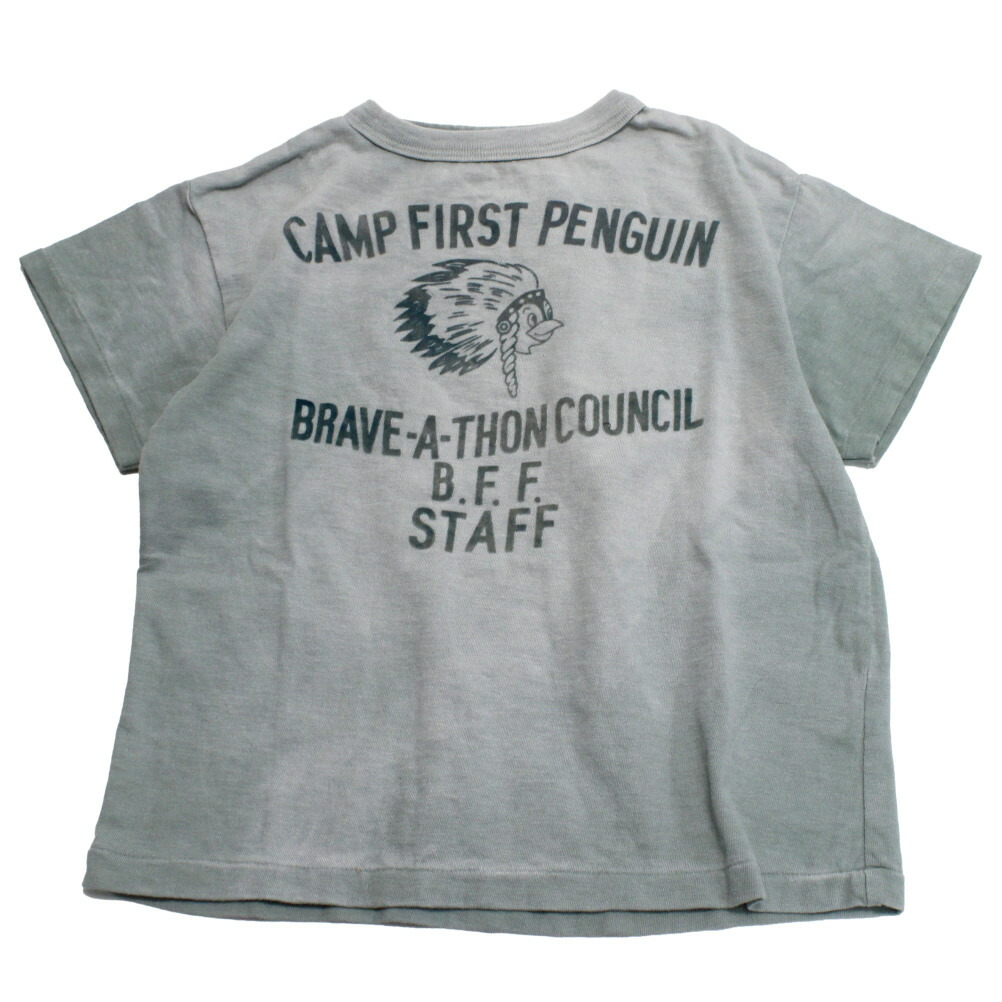 【デニム＆ダンガリー DENIM DUNGAREE デニムダンガリー DD 子供服 親子 】  ビンテージテンジク BRAVE TEE 28LGN淡緑