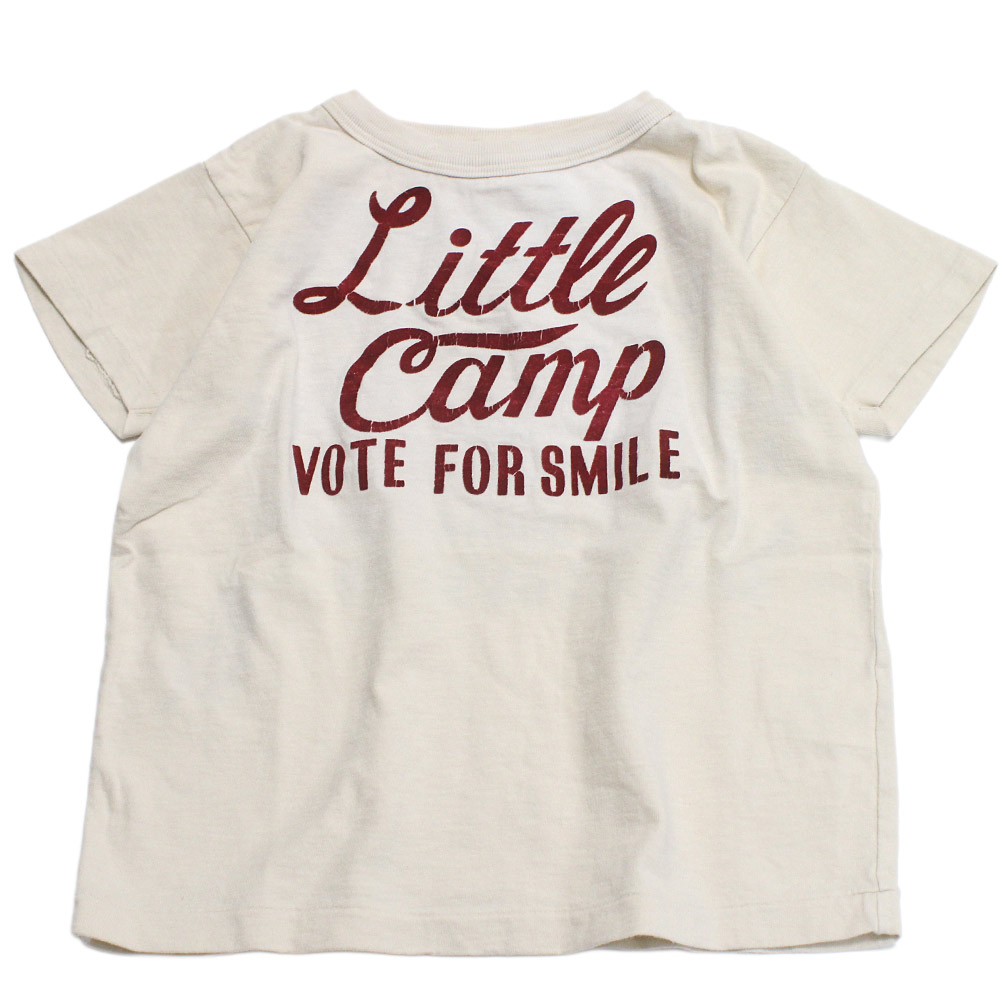 【デニム＆ダンガリー DENIM DUNGAREE デニムダンガリー DD 子供服 親子 】  ビンテージテンジク LITTLE CAMP TEE 11OW生成