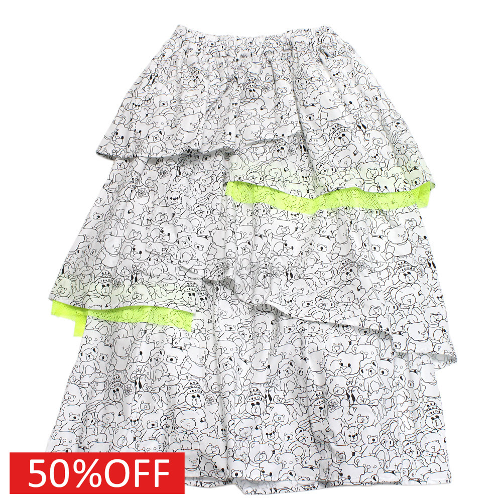 【ユニカ 子供服 UNICA 女の子 ガールズ レディース】 セール 【30%OFF】 mamy Bear カラーフリルスカート オフホワイト(2)|子供服サーカス