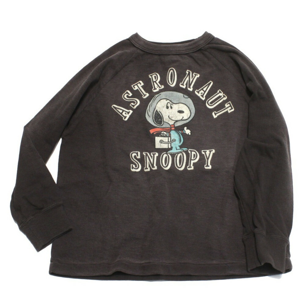 【DD×スヌーピー DENIM DUNGAREE×スヌーピーコラボ PEANUTS 子供服】 ビンテージテンジク SNOOPY ASTRONAUT TEE 2BK黒