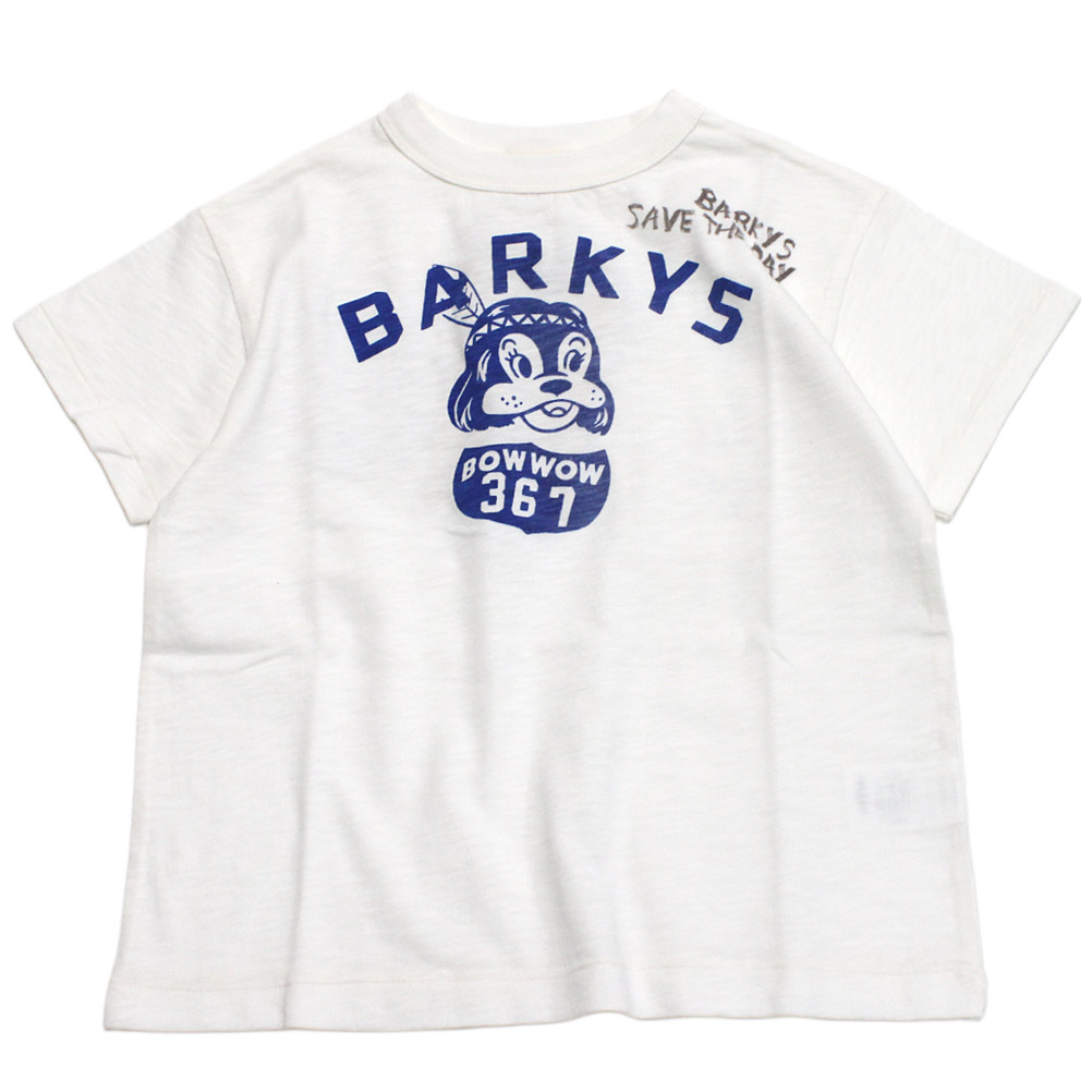 【ジーンズ＆ダンガリー DENIM DUNGAREE デニムダンガリー DD 赤ちゃん服 親子 】  テンジク BARKYS TEE 1W白