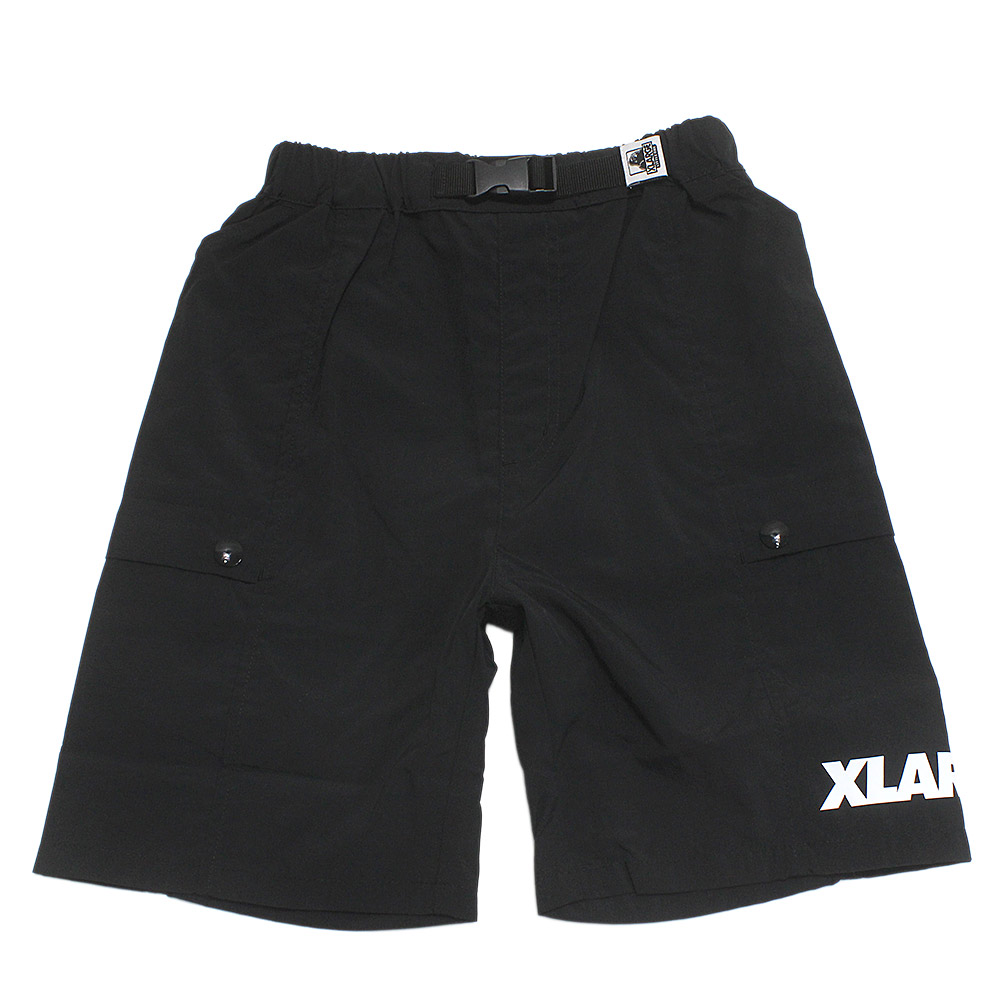 【キッズ エクストララージ XLARGE KIDS 子供服 エックスラージ】 リップストップハーフパンツ クロ(80)