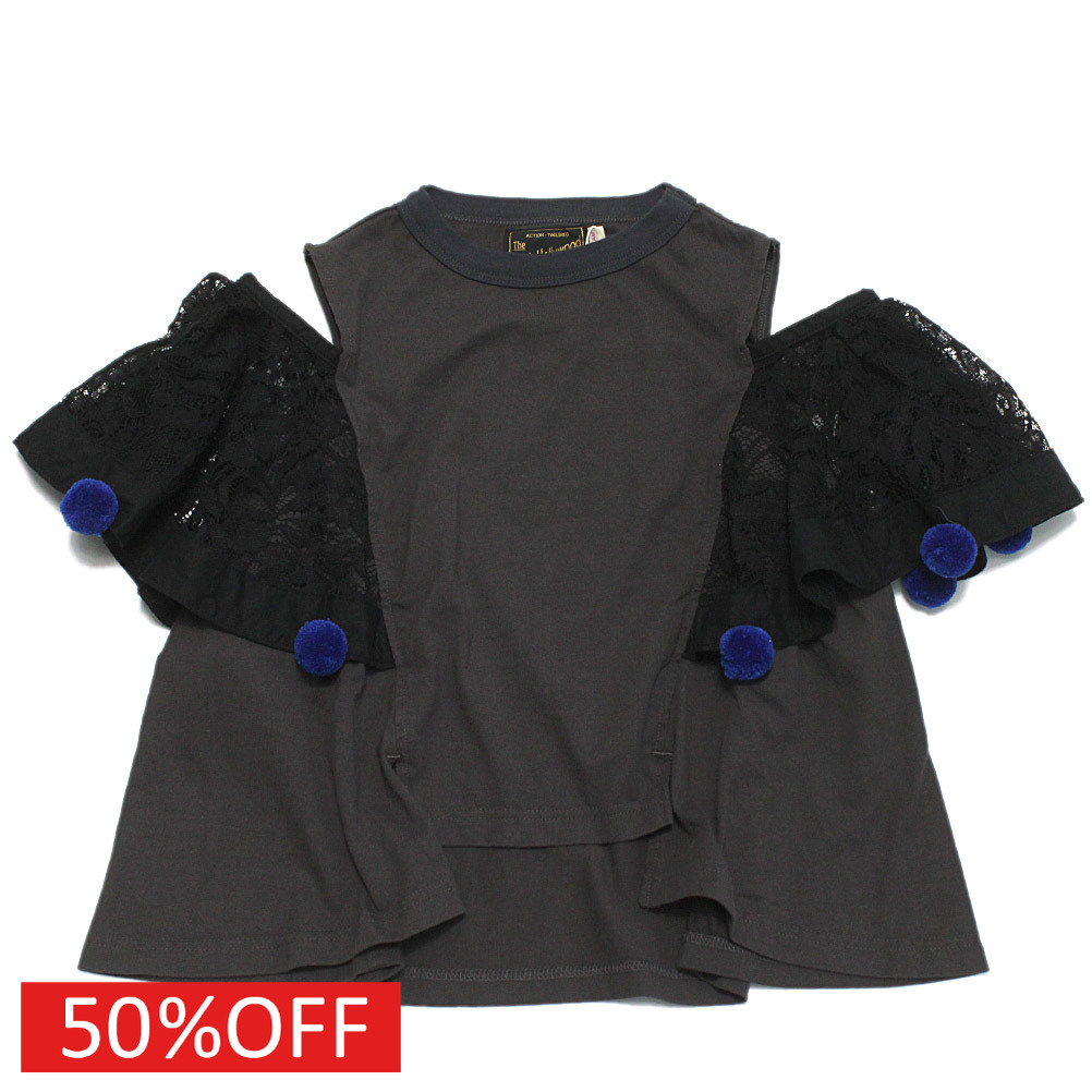 【赤ちゃん服 親子 ゴートゥーハリウッド GO TO HOLLYWOOD 】  大売り出し 【50%OFF】  カラフルボンボリツカイ 2WAY 肩部 TEE 2BK黒
