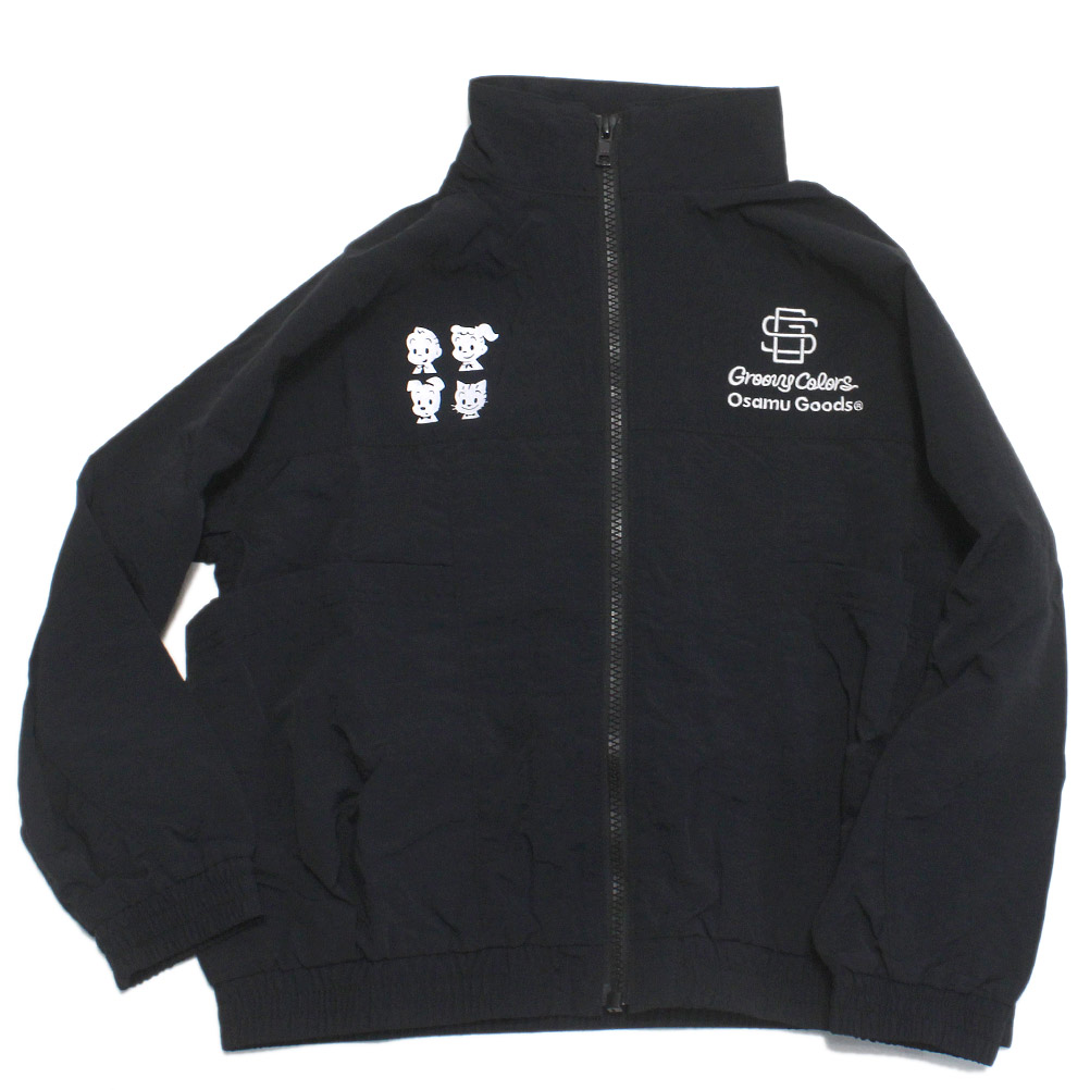 【グルーヴィーカラーズ groovy colors お坊っちゃん 赤ちゃん服】  OSAMU GOODS ナイロンタフタ ZIP JK 2BK黒