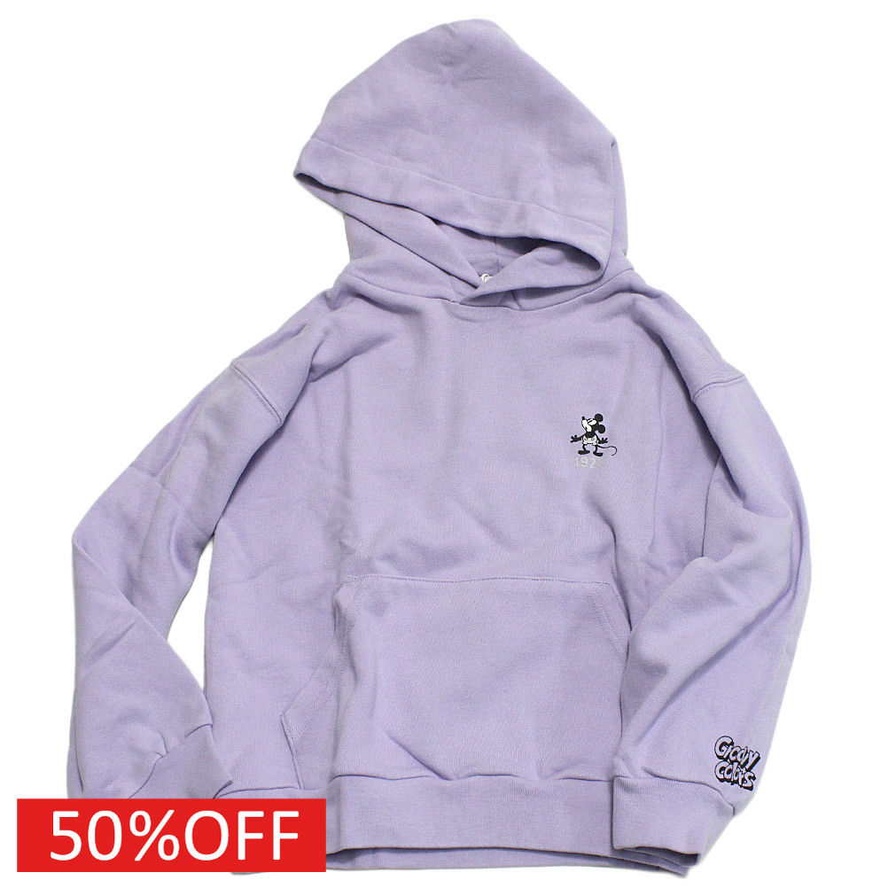 【グルーヴィーカラーズ groovy colors お坊っちゃん 赤ちゃん服】  大売り出し 【50%OFF】  ウラケ MICKEY MOUSE パーカー 42LPL淡パープル
