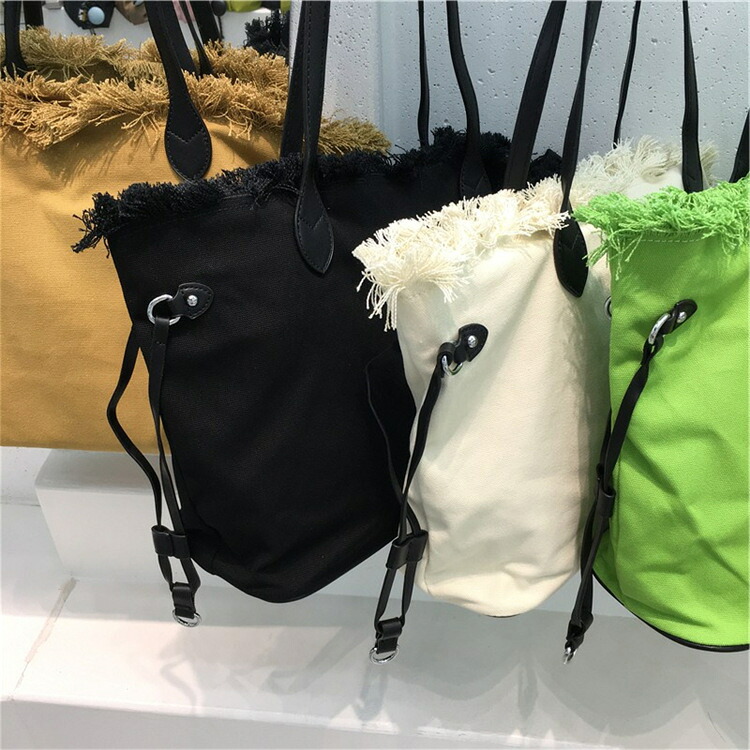《色彩設計ストラップキャンバストートバッグ》 綿100 合皮 大静電容量 A4相応う