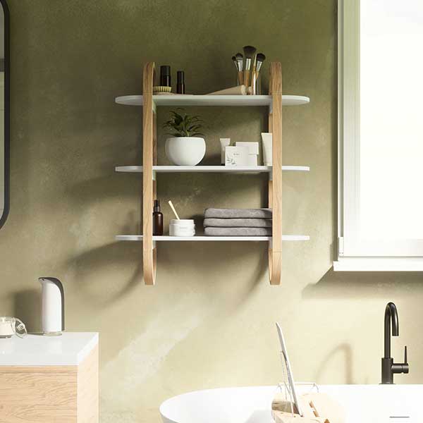 当店限定販売】 壁掛けシェルフ アンブラ umbra ベルウッド ウォールシェルフ BELLWOOD WALL SHELF ホワイト ナチュラル  21016859668 fucoa.cl