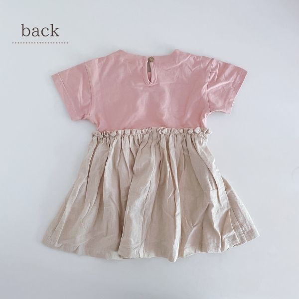 切り替え半袖ワンピースワンピ女の子春夏秋冬子供赤ちゃんキッズベビーこども子どもTシャツ出産祝いプレゼント8090100110120動きやすい園服ピンクネイビーおしゃれかわいい可愛い人気