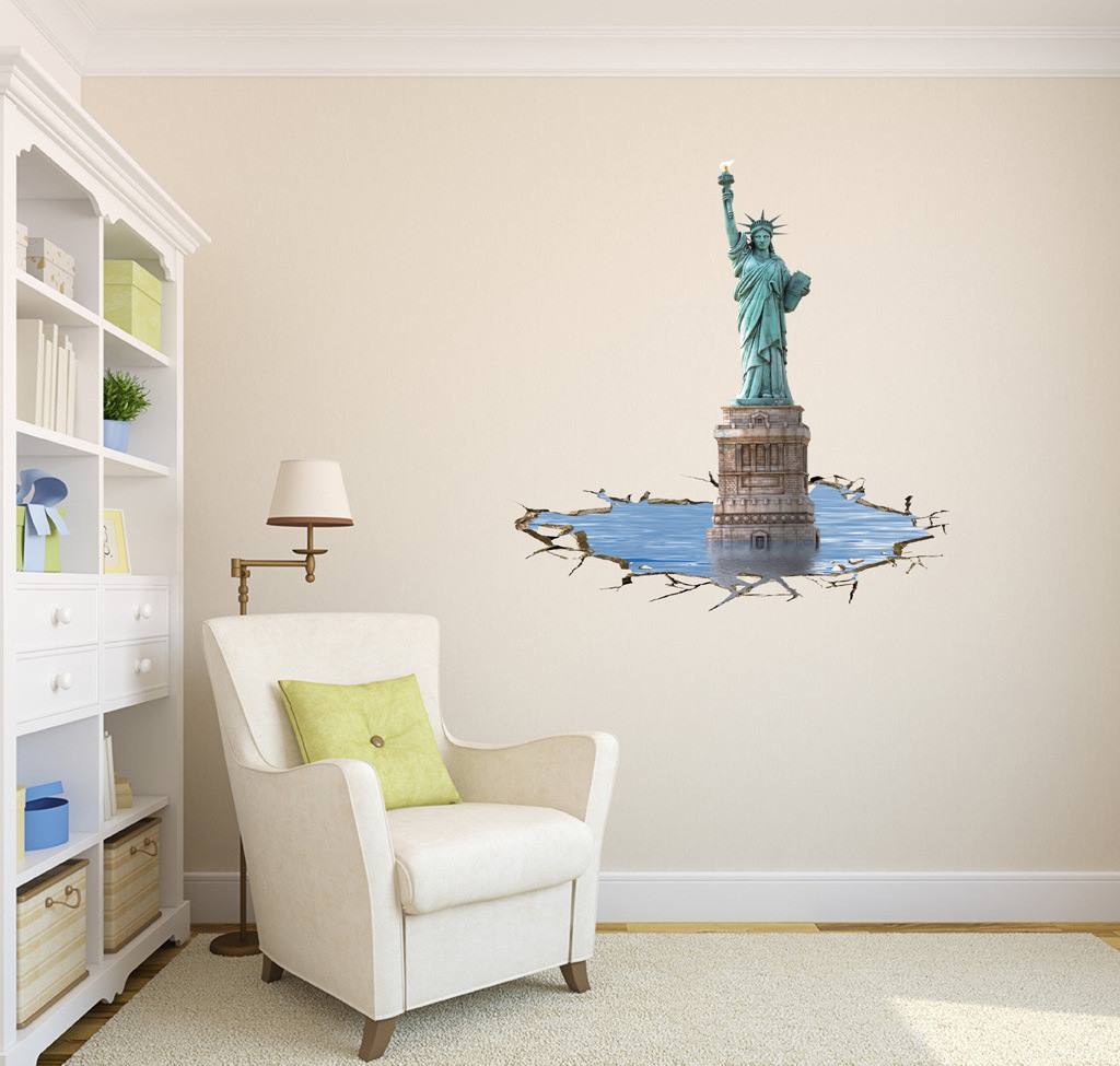 楽天市場 3d 自由の女神 トリックアートシリーズ ウォール ステッカー ポスター シール はがせる 壁紙 壁シール 防水 窓 ｄｉｙ ウォールステッカー 花 おしゃれ 植物 トリックアート トリック フラワー グリーン インテリアシール トイレ 新生活 装飾 ウォール