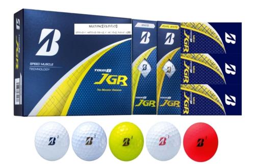 BRIDGESTONE(ブリヂストン)ゴルフボール TOUR B JGR 2025年モデル 12球入 マルチカラーパック(ホワイト×3球、パールホワイト×3球、イエロー×2球、パールピンク×2球、マットレッド×2球) J5ZX