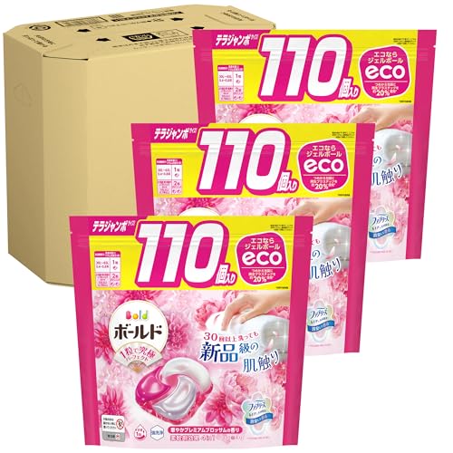 塗板 洗い濯ぎ中性洗剤 ジェルボール 4インチ1 プレミアムブロッサム 詰め替え 110個×3袋 [大電気容量] [入れもの品]