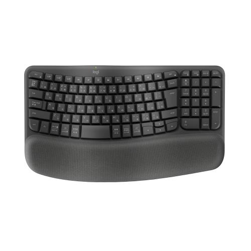 ロジクール WAVE KEYS K820 疲れにくい エルゴノミックキーボード Bluetooth Logi Bolt 日本語取り合わせ 無線電話鍵盤 無線電話 無線電話 テンキー パームレスト Windows Mac Chrome Android 黒鉛
