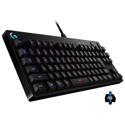 Logicool G(ロジクール G) PRO ゲーミングキーボード テンキーレス GXスイッチ クリッキー 有線 メカニカル キーボード 静音 日本語配列 LIGHTSYNC RGB 着脱式ケーブル G-PKB-002CK ※別売りのGXスイッチの入れ替えはできません