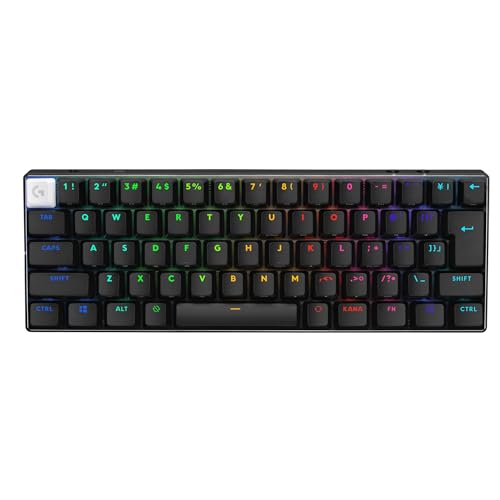 Logicool G PRO X 60 LIGHTSPEED 無線電話 ミニ ゲーミングキーボード G-PKB-60-001LNBK 直線的 光学的 GX取り替えっこ Bluetooth 日本語取り合わせ LIGHTSYNC RGB 65第四次元 長時間 乾電池 黒いこと 黒 ゲーミング 鍵盤 小型 申し受ける式 G-PKB-60 windows