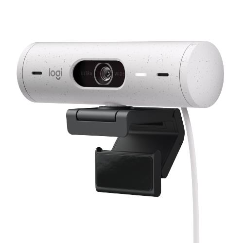 Logitech Brio 500 盛りだくさん固定ディスク webカメラ 自動小銃光手を加える、演芸会流行り物、デュアルノイズリダクションマイク、ウェブカメラプライバシーカバー、Microsoft Teams、Google Meet、Zoom、USB-C有線テレビで動くこと - 象牙色