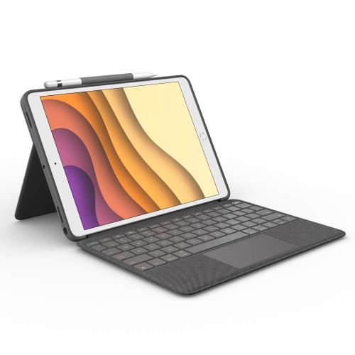 ロジクール iPad Air 第3時人 iPad Pro 10.5 in 相応う 貨物自動車パッド付き添い人 鍵盤容れもの Smart Connector 繋ぎ合わせる Combo Touch iK1093BKA 英語申し合わせ 薄型 うしろ側点火装置付き添い人 スマートコネクタ  2年次製造会社引きうける
