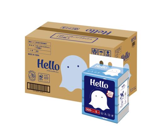 容れもの売りわたす月暈 ソフトパックティッシュペーパー 150組5個 x 20風呂敷き包み 5238 その他-ダイエット・健康