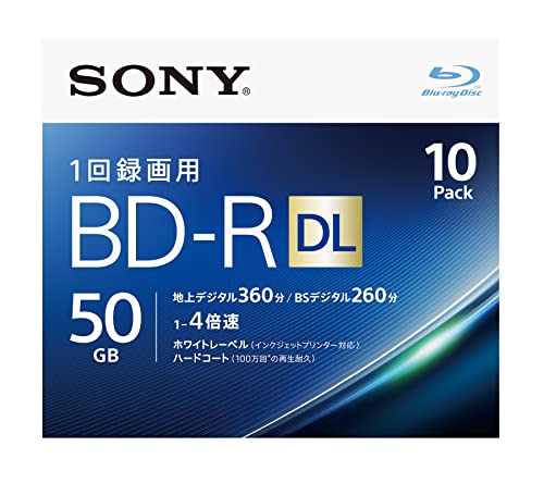 ソニー ブルーレイディスク BD-R DL 50GB (1枚あたり近所地デジ約6第四次元) 1回録画用 10枚入り口・入口 4倍速ダビング相応う 入れもの嘱する 10BNR2VJPS4