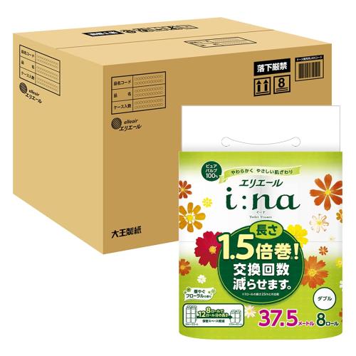 エリエールｉ：ｎａ（イーナ）トイレットティシュー1.5倍8Ｒ×12パック（ダブル）ケース品