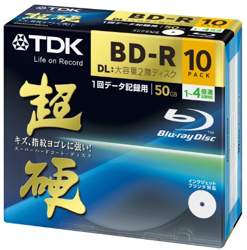 TDK 見聞用ブルーレイディスク 超硬続きもの BD-R DL 50GB 1-4倍速 ホワイトワイドプリンタブル 10枚容器に並べる 5粍か細い入れもの BRD50HCPWB10A