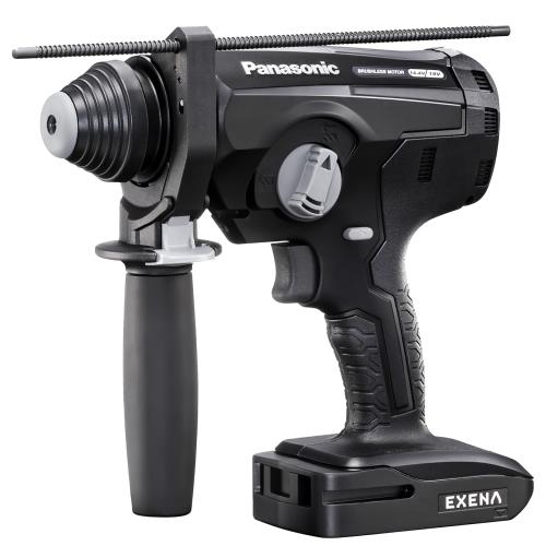 パナソニック(Panasonic) 申し受ける鉄槌せん孔機 本体のみ (集じん取り合わせ/容れもの/申し受ける器/独居室容器に並べる別売) デュアル(14.4V/18V) Led 点火装置 付き添い人 EXENA P続きもの EZ1固定ディスク1X-B 黒いこと