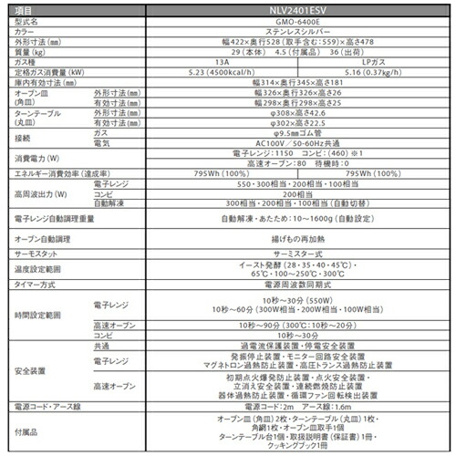 楽天市場 オーブンレンジ 電子レンジ機能搭載 ガスオーブン 都市ガス用 15l ノーリツ 卓上ガスオーブン コンベクションオーブン コンビネーションレンジ Nlv1501esv シルバー 都市ガス 東京ガス 大阪ガス 送料無料 沖縄 離島配送不可 シティネットショッピング