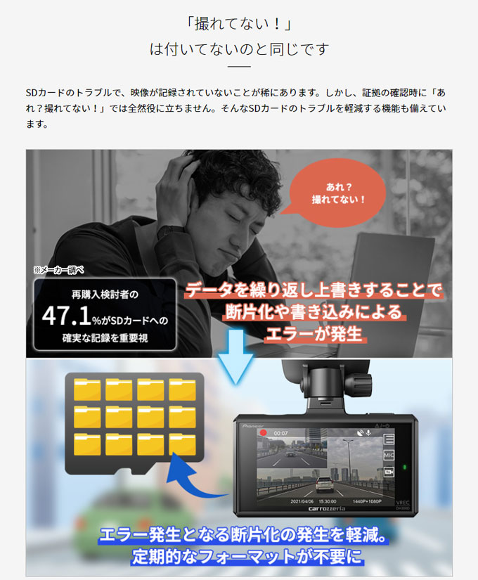 パイオニアドライブレコーダーユニットVREC-DH300D【お取寄せ】