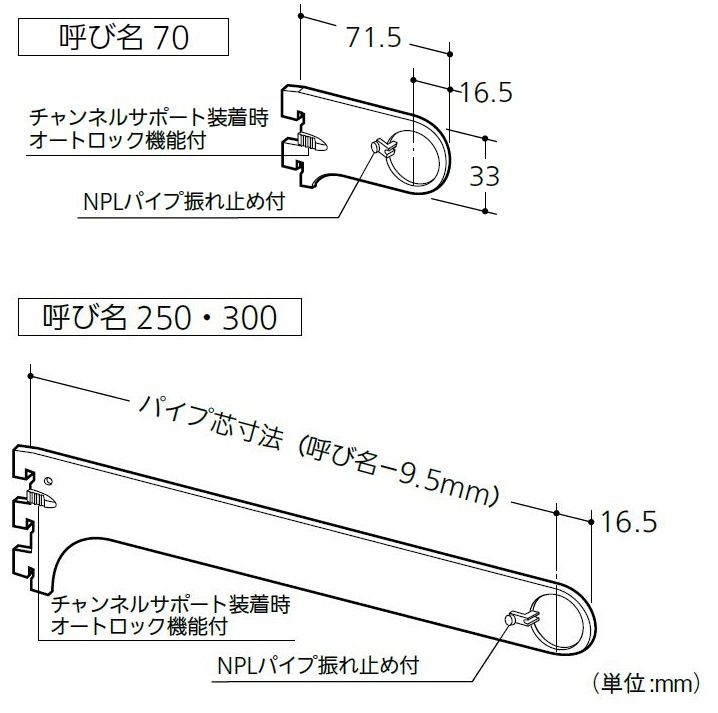 市場 ハンガーブラケット 1本入り A-79S 外々用 呼び名：250