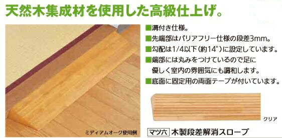 楽天市場】【リフォーム用品】 マツ六 木製段差解消スロープ